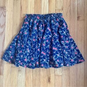 Blue & Pink Floral Skirt